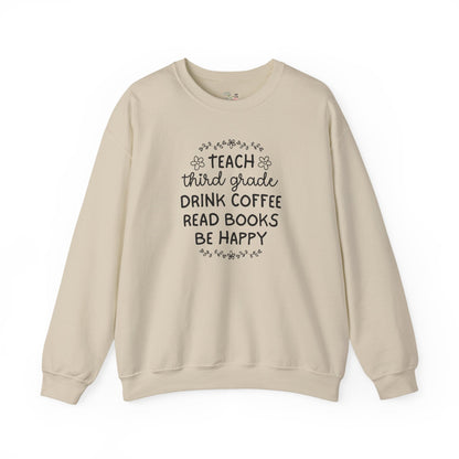 Third Grade Teacher Sweatshirt with Flowers