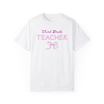 Third Grade Teacher Tee Shirt with Bow