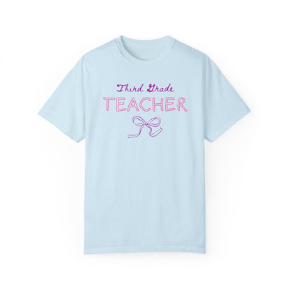Third Grade Teacher Tee Shirt with Bow