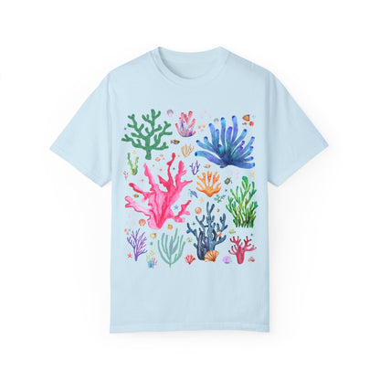 Watercolor Ocean Coral Tee
