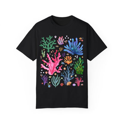 Watercolor Ocean Coral Tee