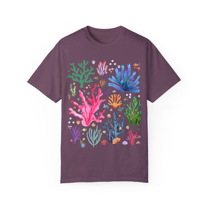 Watercolor Ocean Coral Tee