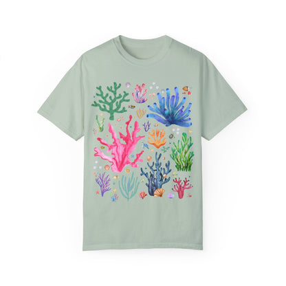 Watercolor Ocean Coral Tee
