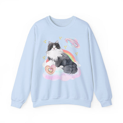 Weirdcore Cat Sweatshirt in Space