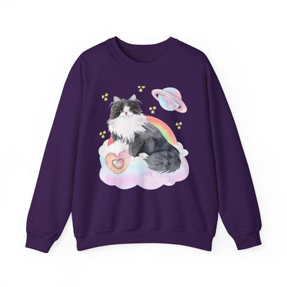 Weirdcore Cat Sweatshirt in Space