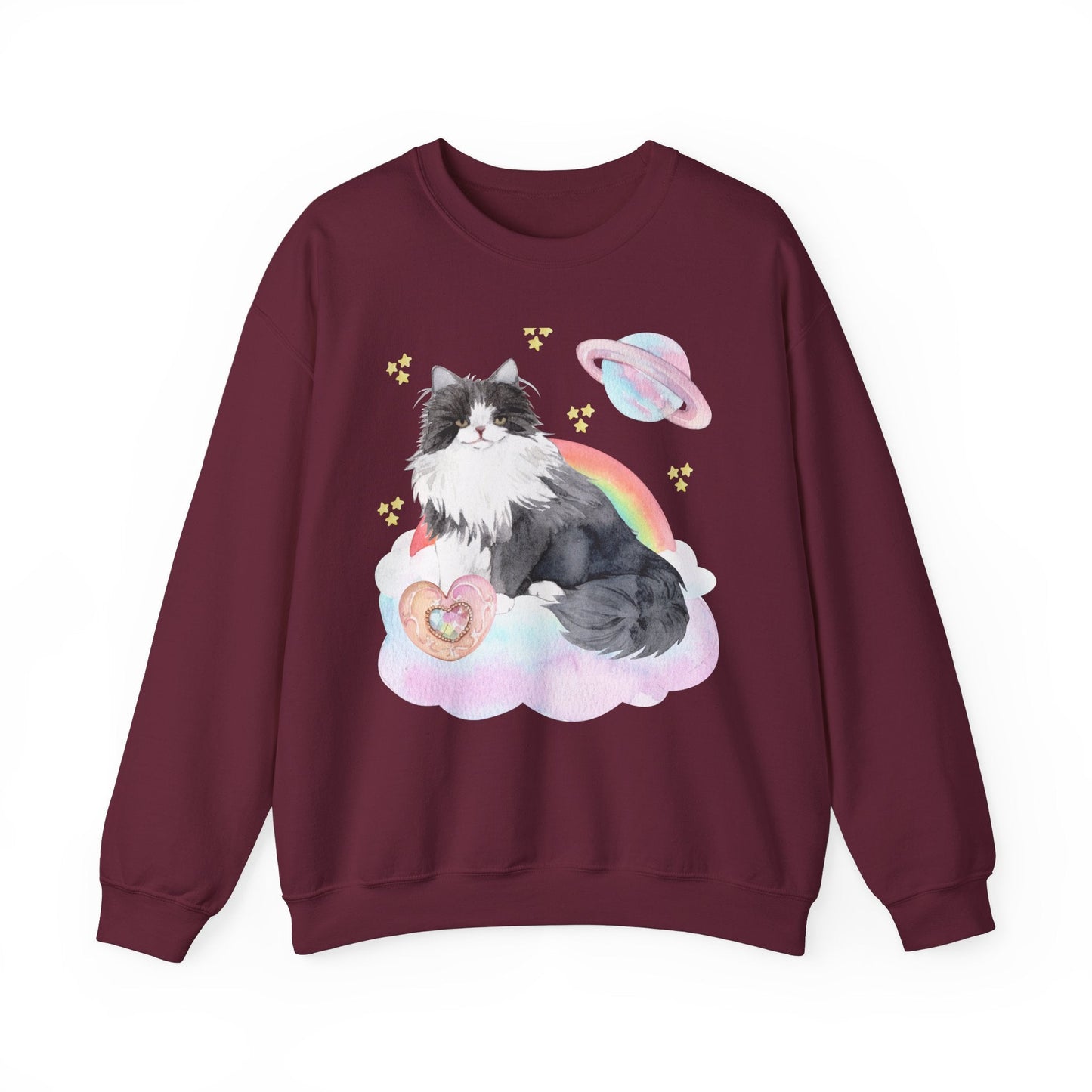 Weirdcore Cat Sweatshirt in Space