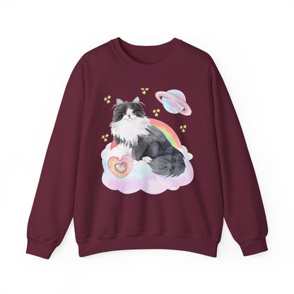 Weirdcore Cat Sweatshirt in Space