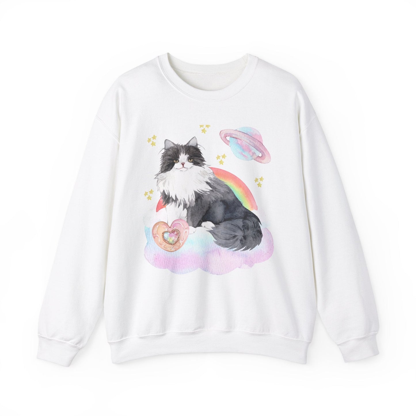Weirdcore Cat Sweatshirt in Space
