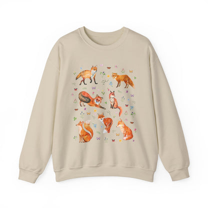 Whimsical Floral Fox Sweatshirt
