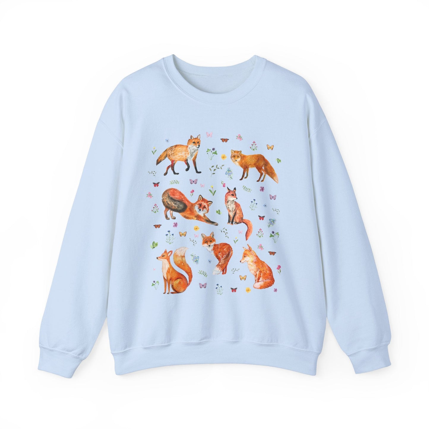 Whimsical Floral Fox Sweatshirt