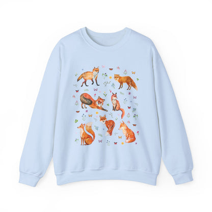 Whimsical Floral Fox Sweatshirt