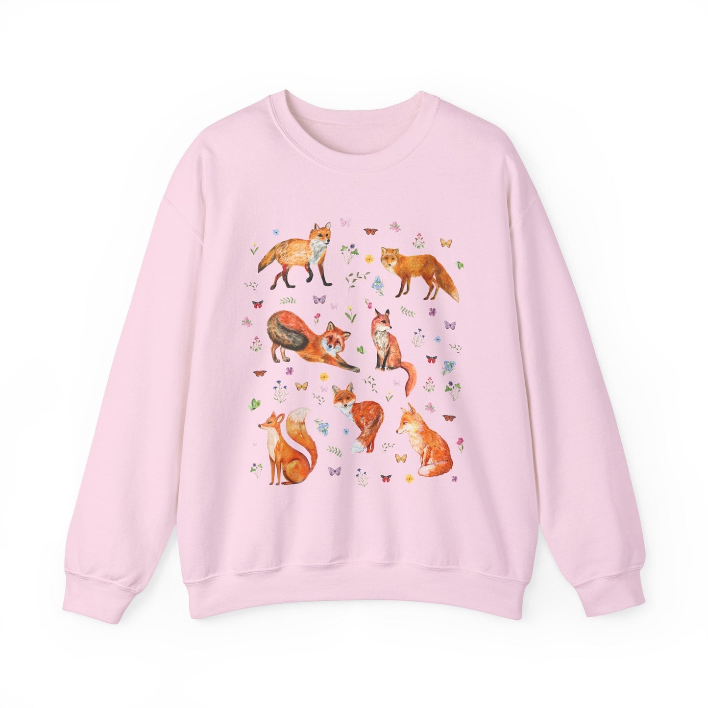 Whimsical Floral Fox Sweatshirt