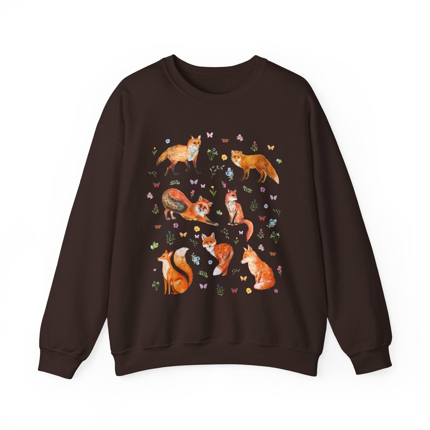 Whimsical Floral Fox Sweatshirt