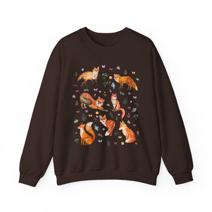 Whimsical Floral Fox Sweatshirt