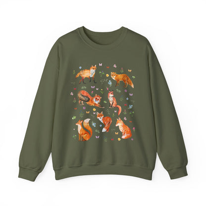 Whimsical Floral Fox Sweatshirt