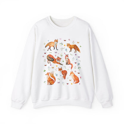 Whimsical Floral Fox Sweatshirt