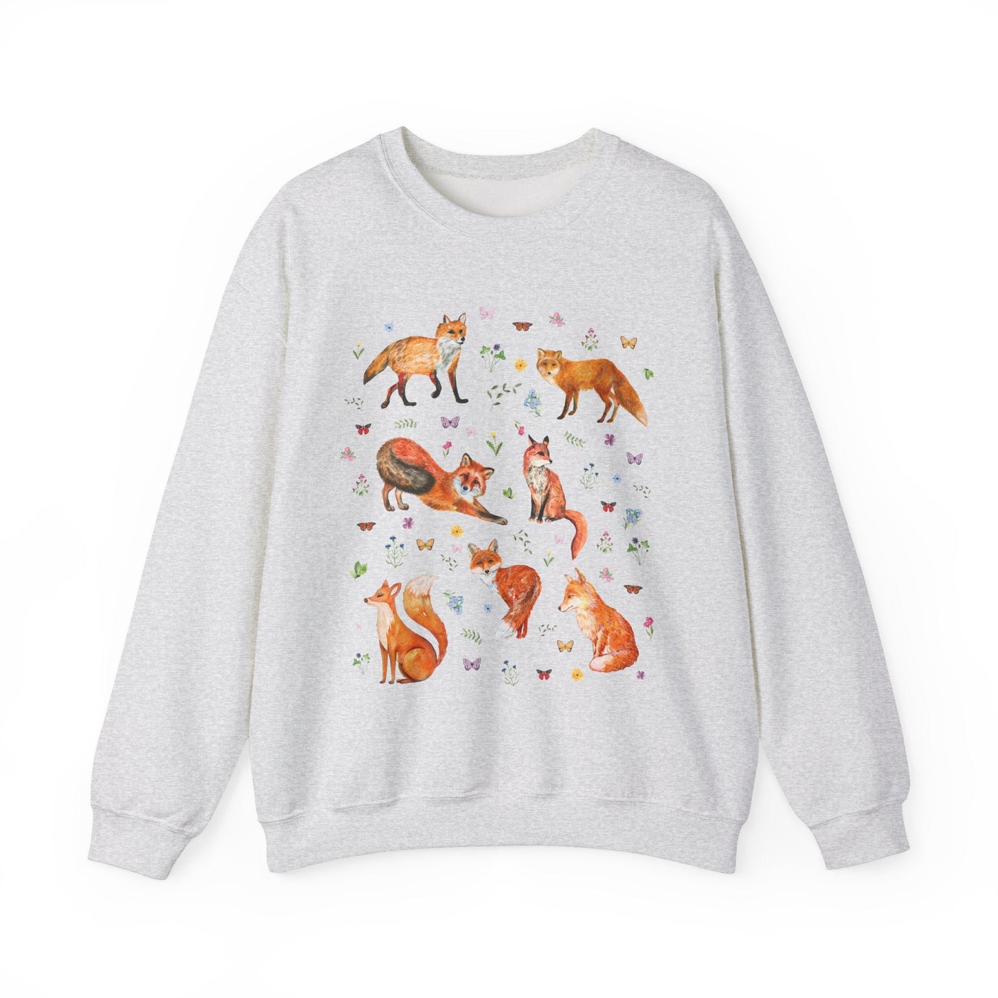 Whimsical Floral Fox Sweatshirt