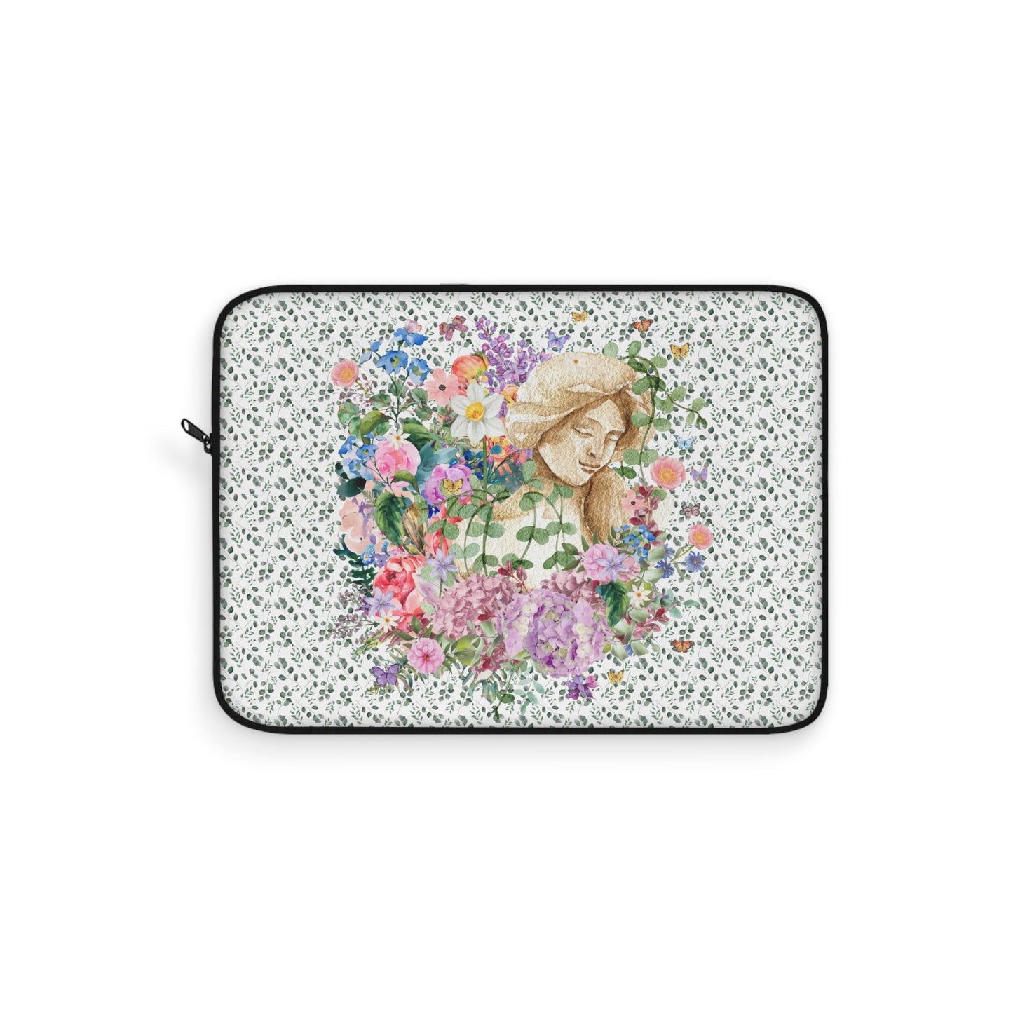Whimsigoth Laptop Sleeve with Floral Art History Aesthetic