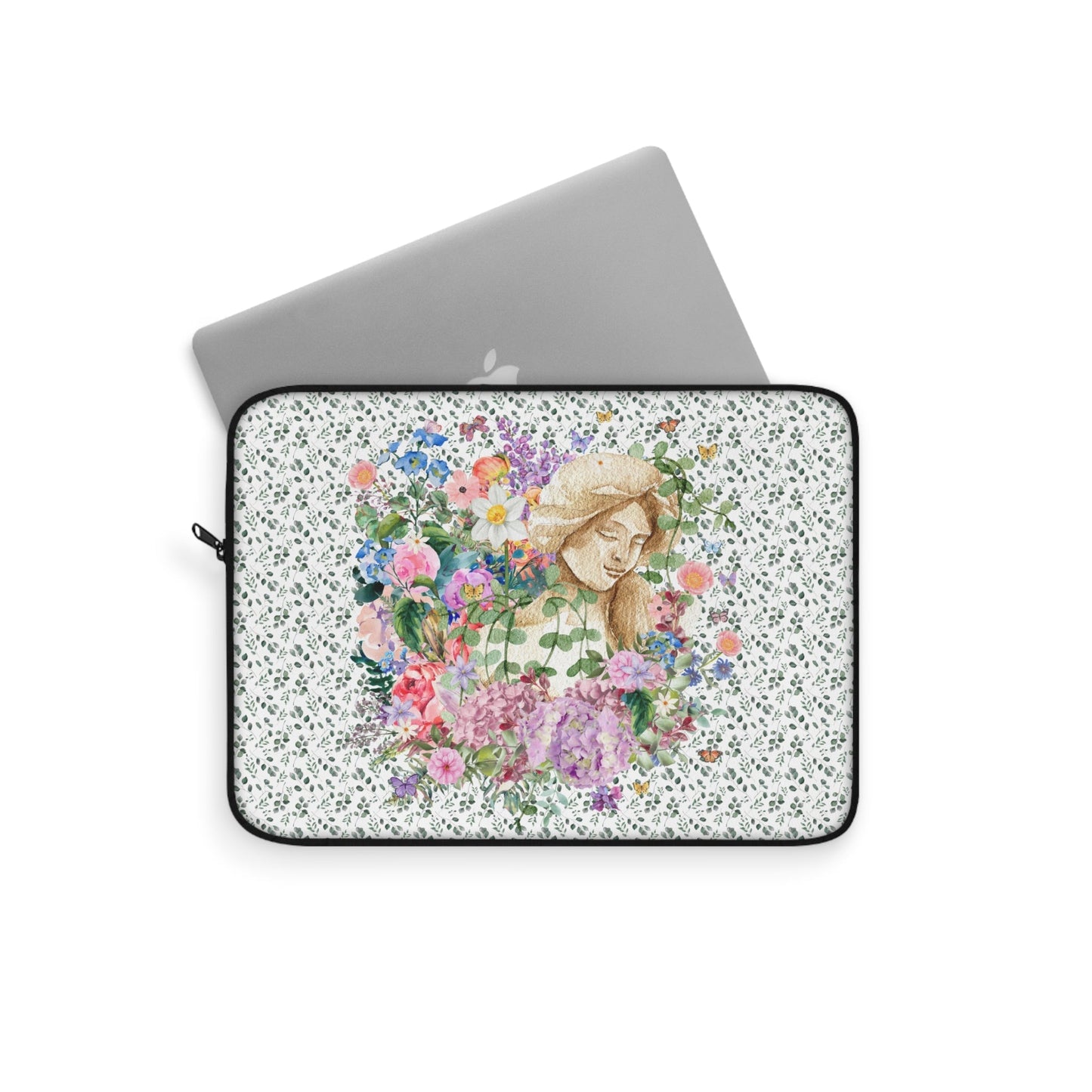 Whimsigoth Laptop Sleeve with Floral Art History Aesthetic