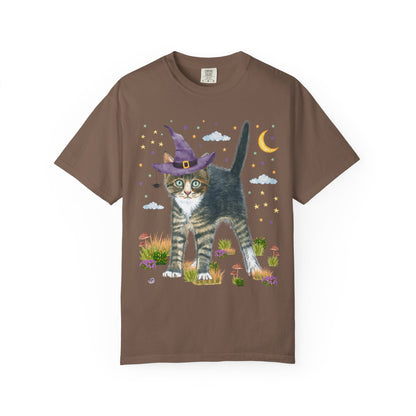 Witchy Halloween Kitten Tee